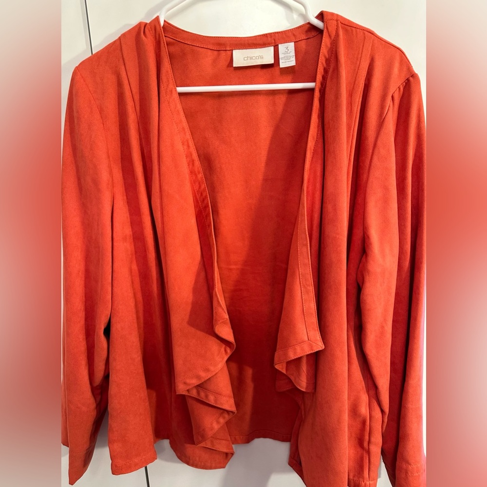 Chico’s Size 3 - Suede Draped Jacket